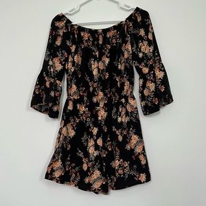 Floral off the shoulder romper